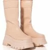 SKYHIGH FLATFORM BOOTIE IN NUDE -Azalea Wang store skyhigh flatform bootie in nude nude 1 1