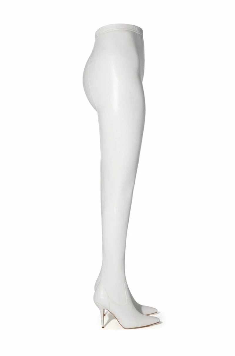**SLIM FIT** AZALEA WANG LOVE IS IN THE AIR SEXY STILETTO PANT BOOT IN WHITE - Image 6